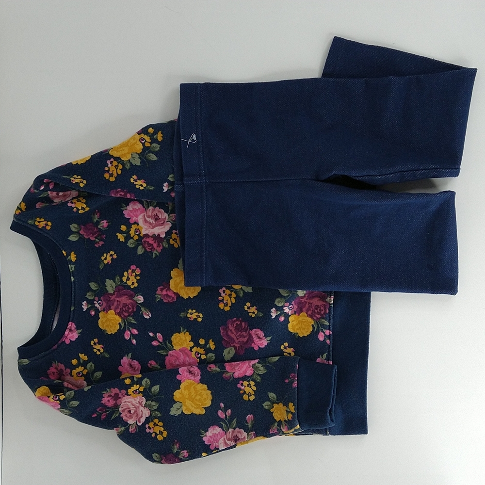Garanimals Girl's 2 Pc Set Navy Fleece Top | Jeggings Size: 3T